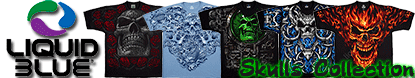 Liquid Blue Skulls